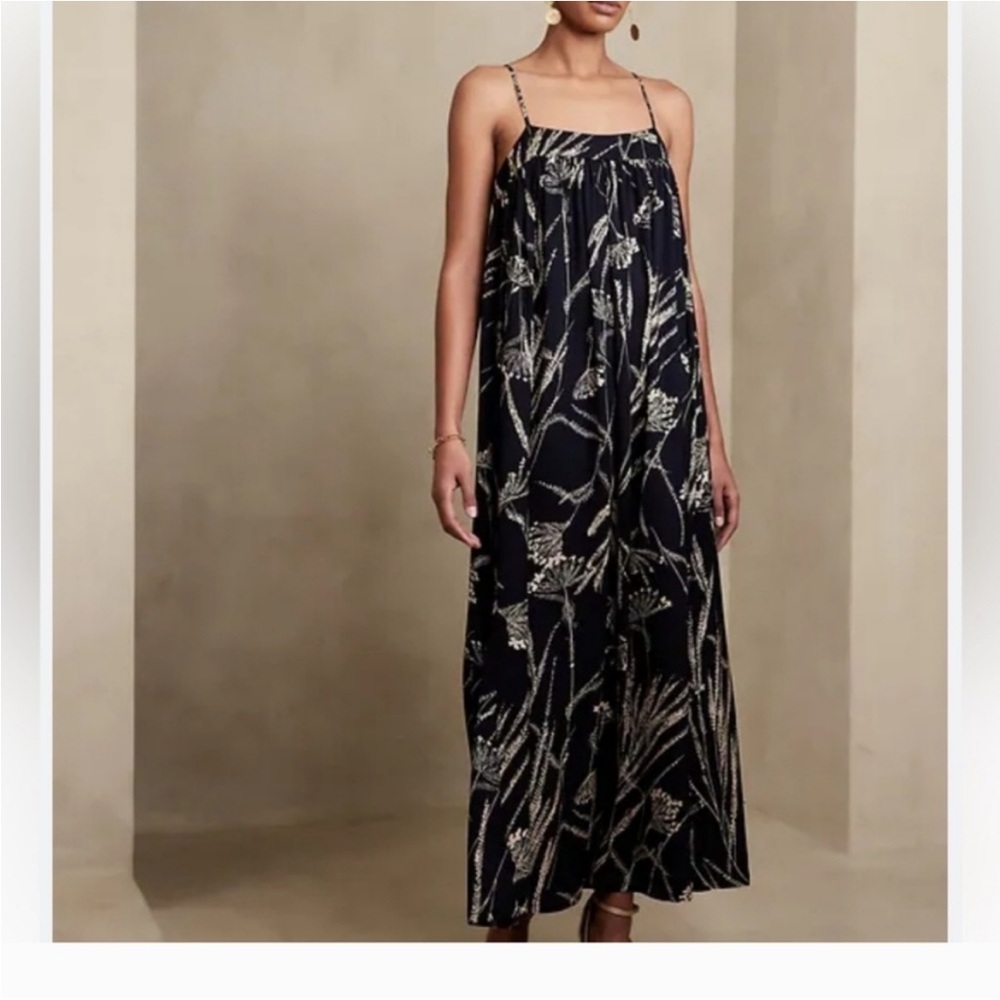Banana Republic Cream and Blue Maxi Dress